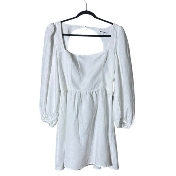 Reformation Brodie Linen Dress Size 12 White Fairycore Beachy Cruise Event New - Picture 3 of 9
